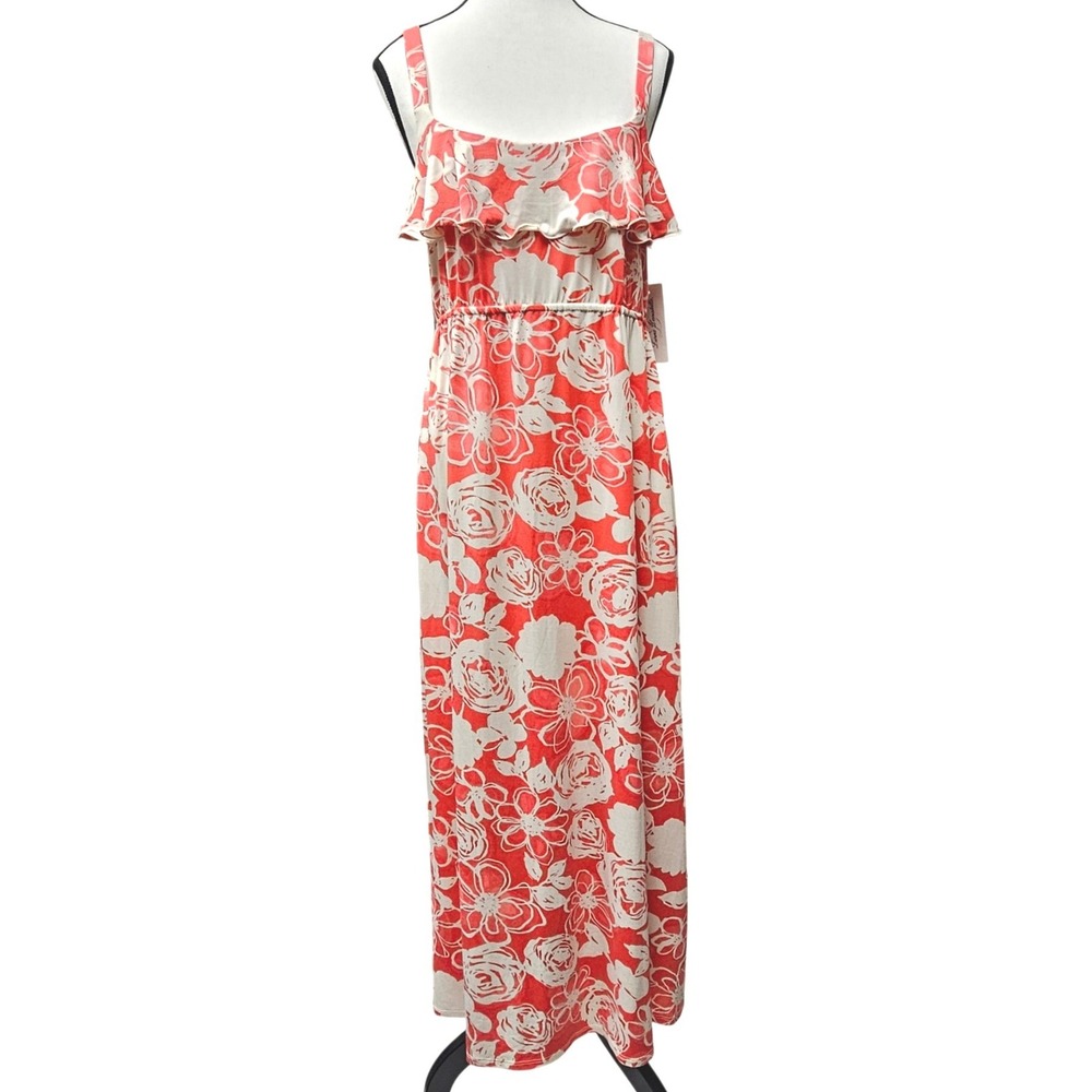Lina Donatella Womens L NWT Floral Maxi Empire Waist Dress Resortwear Cruise